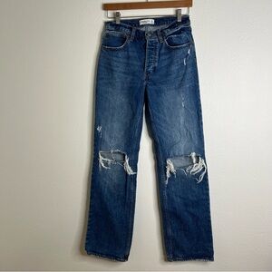 Abercrombie & Fitch The 90s Baggy Low Rise Jeans Distressed Y2K Cotton Denim 26